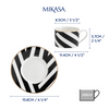 Mikasa MKLDGEOCUPPK2 Luxe Deco Geometrik Çizgili 2li 200ml Çay Fincanı ve Tabaklar Seti