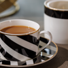 Mikasa MKLDGEOCUPPK2 Luxe Deco Geometrik Çizgili 2li 200ml Çay Fincanı ve Tabaklar Seti