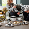 Mikasa MKLDGEOCUPPK2 Luxe Deco Geometrik Çizgili 2li 200ml Çay Fincanı ve Tabaklar Seti