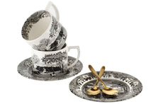  Spode - Black Italian -Çay Fincanı+Tabağı+2li Kaşıklı