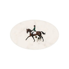  Equestrian Yeşil Ceketli Oval Mermer Sunum Tabağı