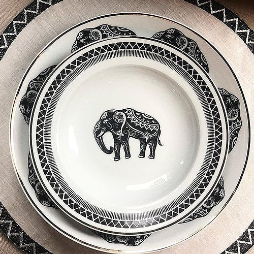 SOME WILD COLLECTION - FİL FİGÜRLÜ 10'LU TABAK SETİ (71 PARÇA)